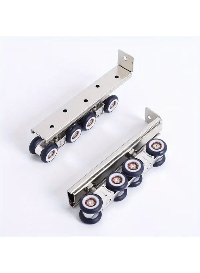 Set of 2 Zinc Alloy Silent Sliding Door Hanging Wheels 8 Wheel Set Max Load 341 72LB - Image 2